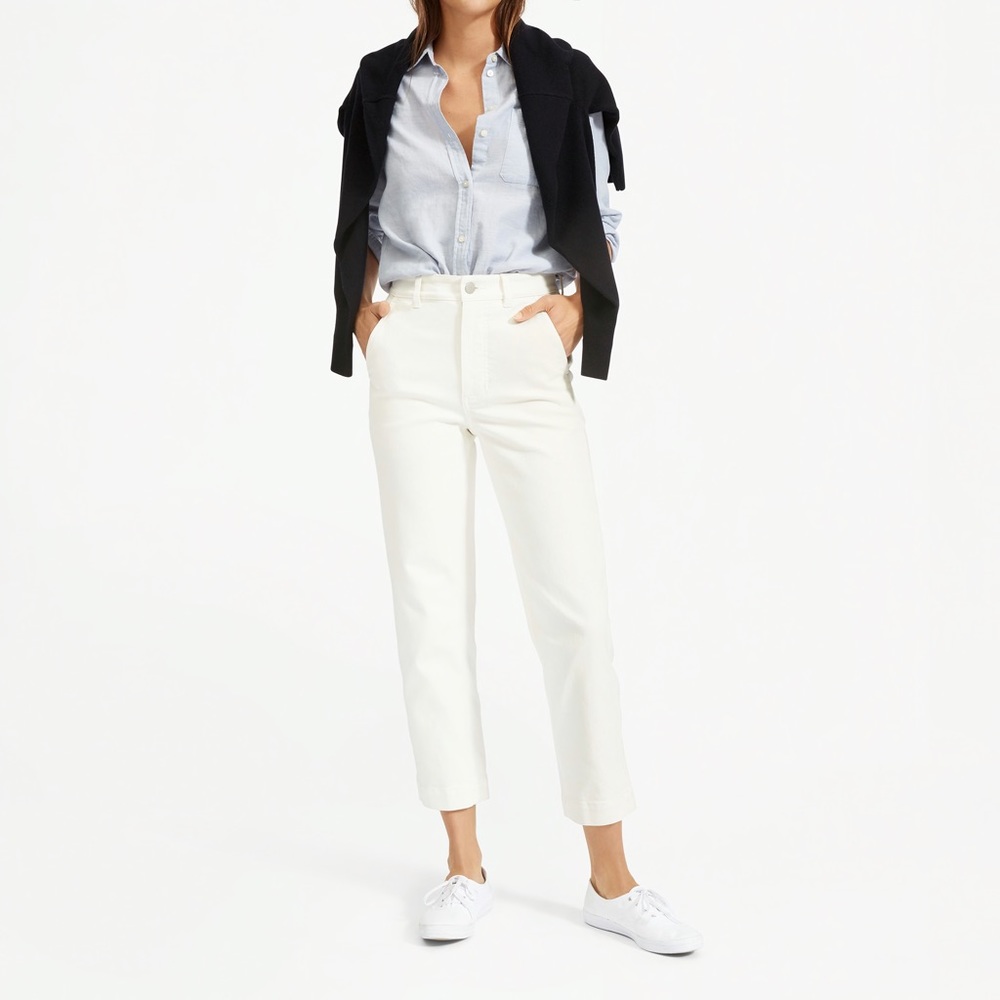 Everlane Straight Leg Crop - Bone